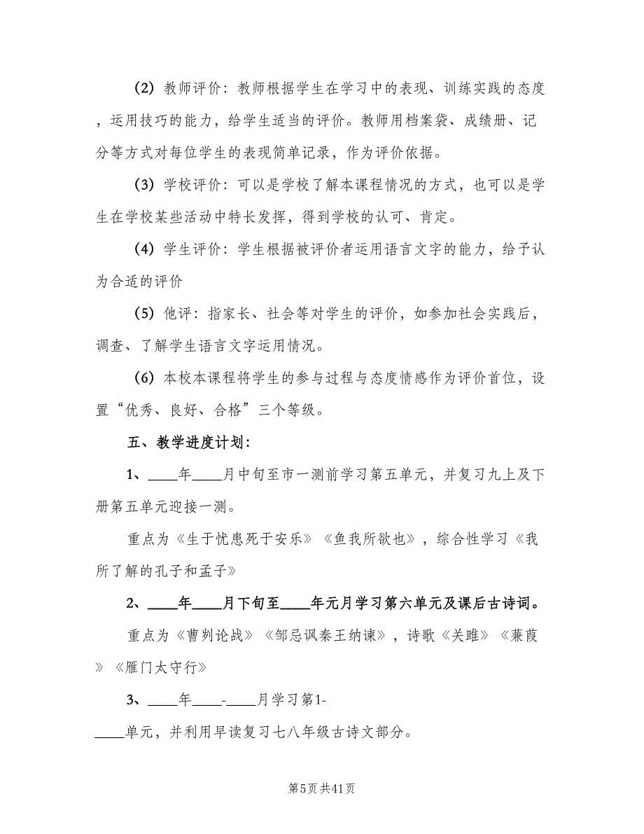 初三语文下册教师工作计划（八篇）.doc_第5页