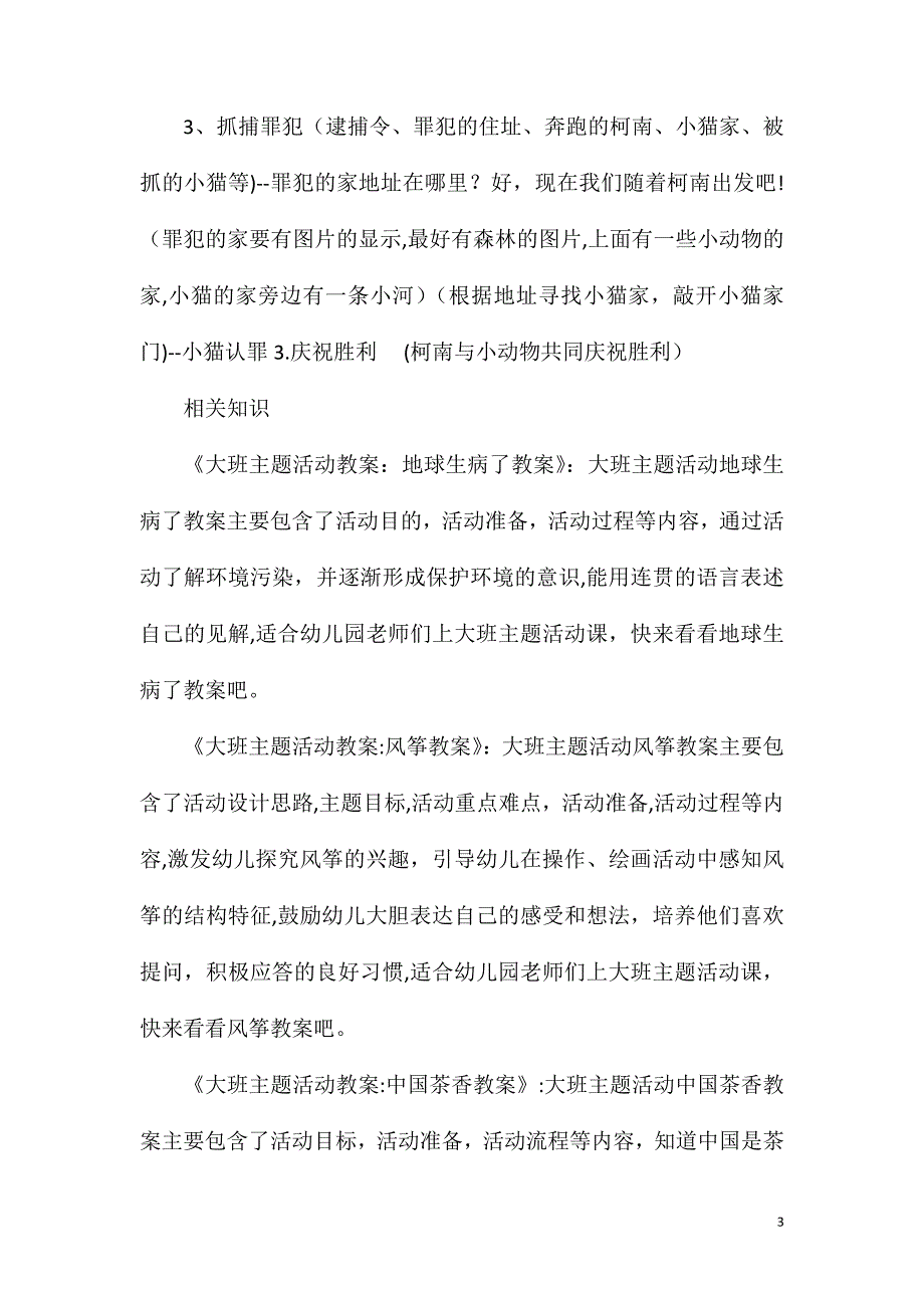 大班综合活动超级小侦探教案_第3页