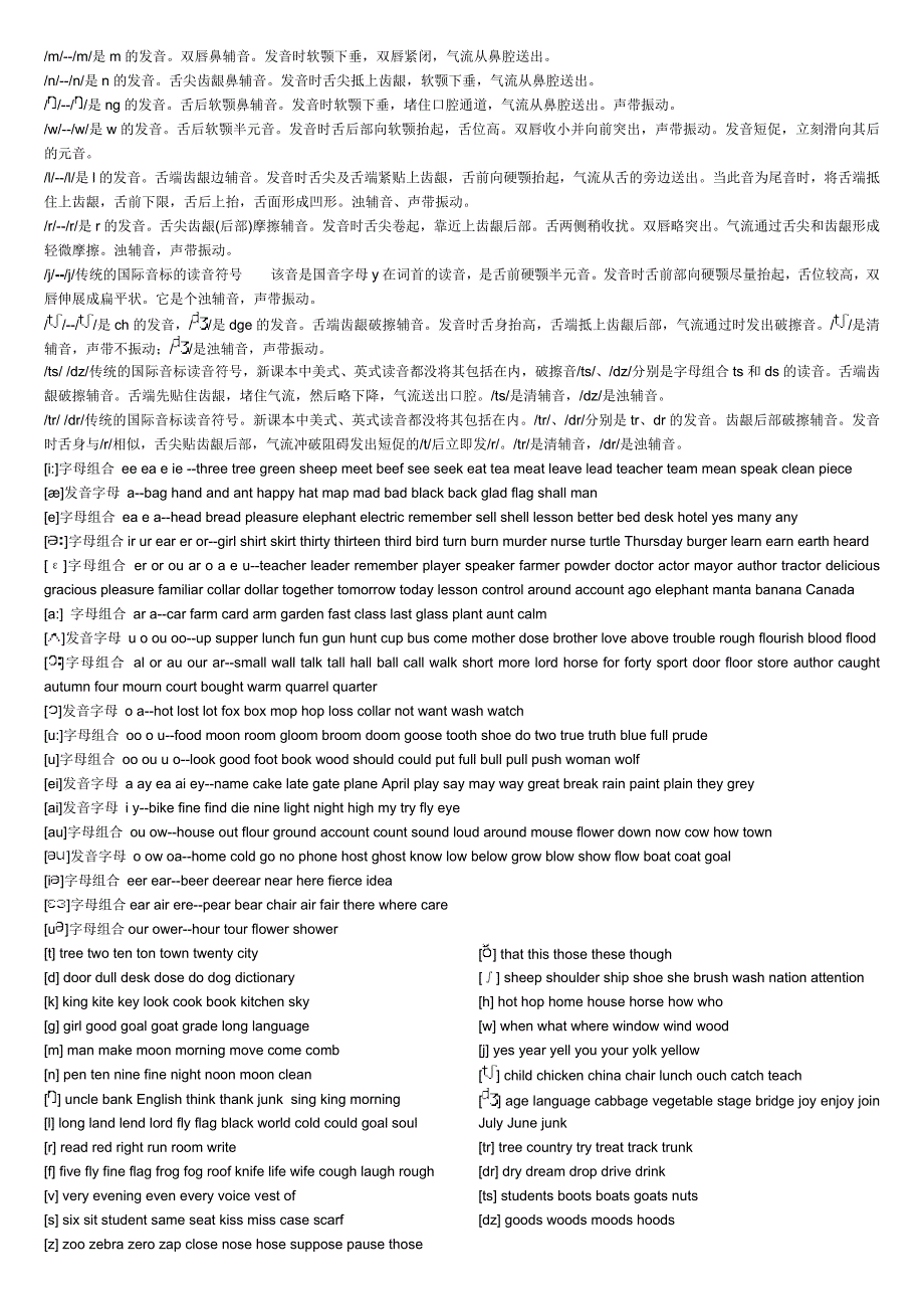48个国际音标发音规则及练习单词_第2页