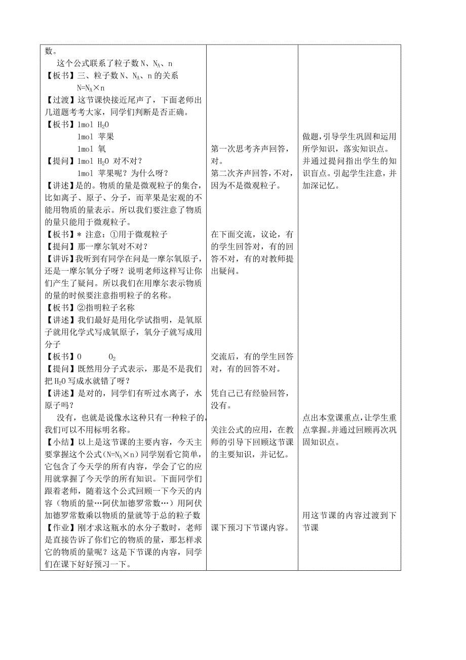 精品资料（2021-2022年收藏的）物质的量教学设计_第5页