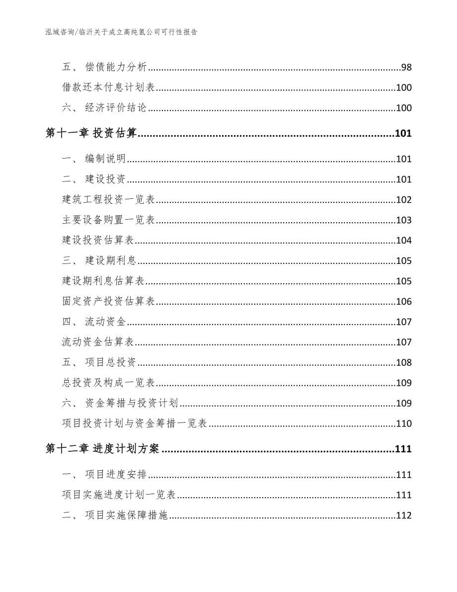 临沂关于成立高纯氢公司可行性报告模板参考_第5页