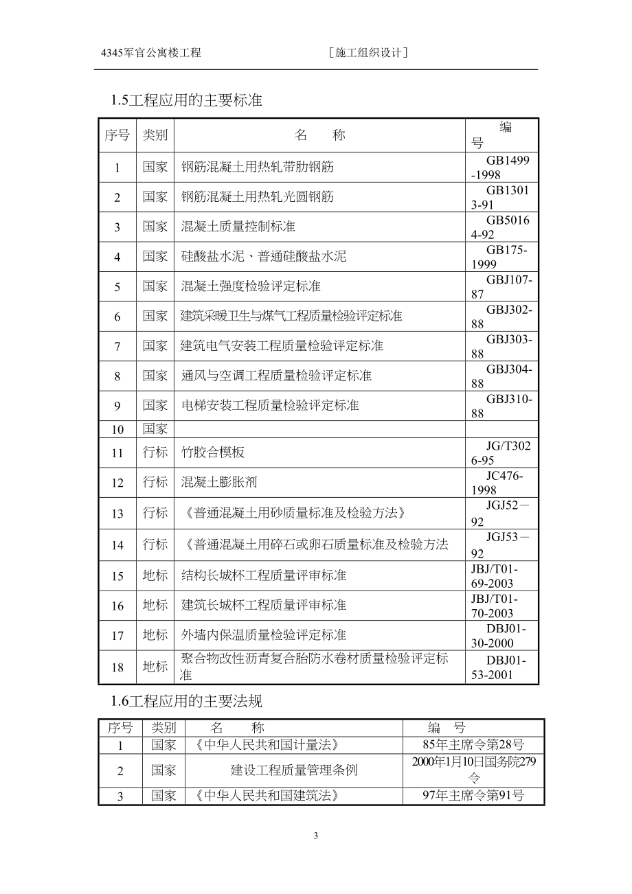 北京市XX军官公寓楼建设工程施工组织设计(DOC 64页)_第3页