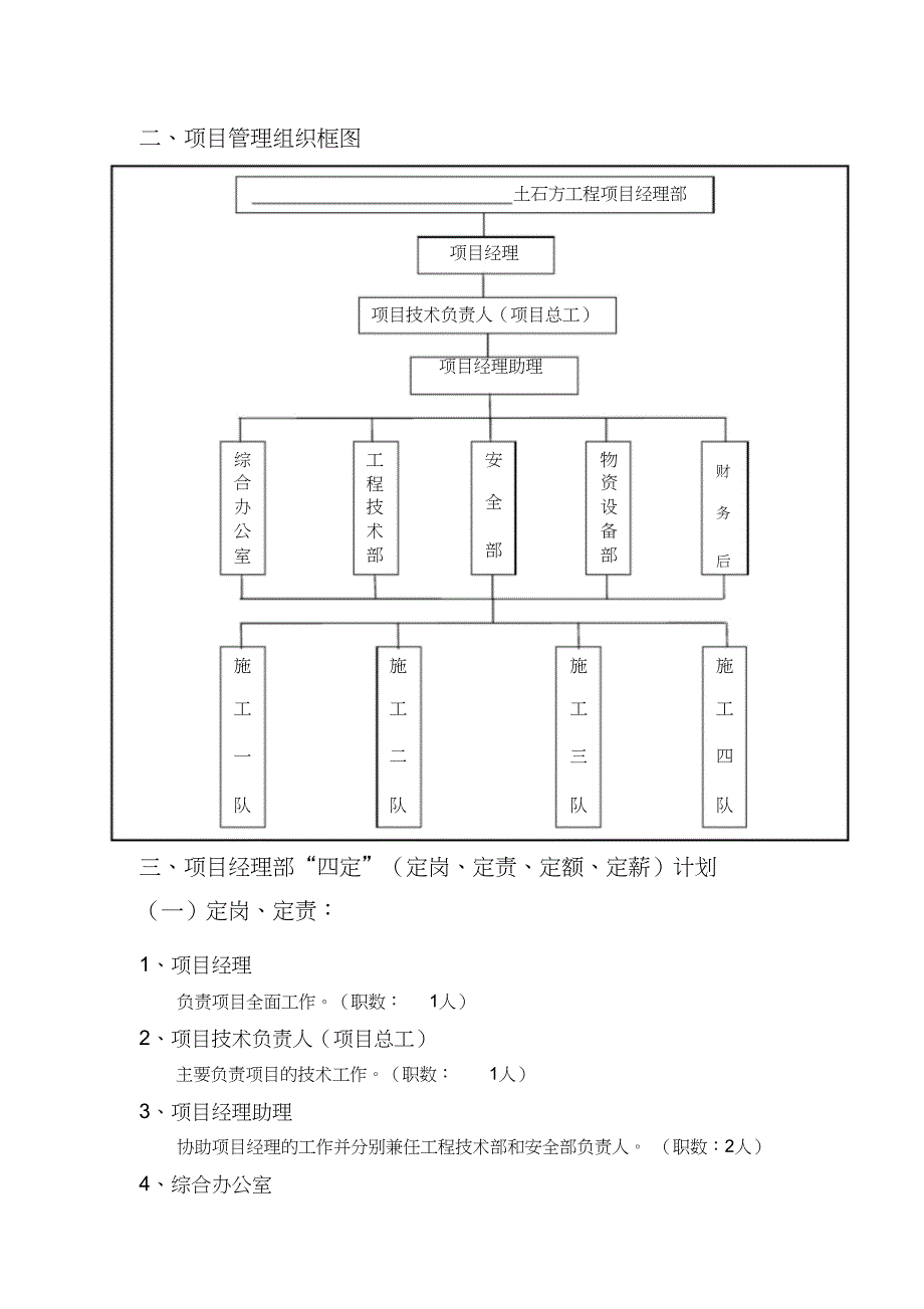 土石方工程施工项目部机构设置岗位职责及管理制度（完整版）_第2页