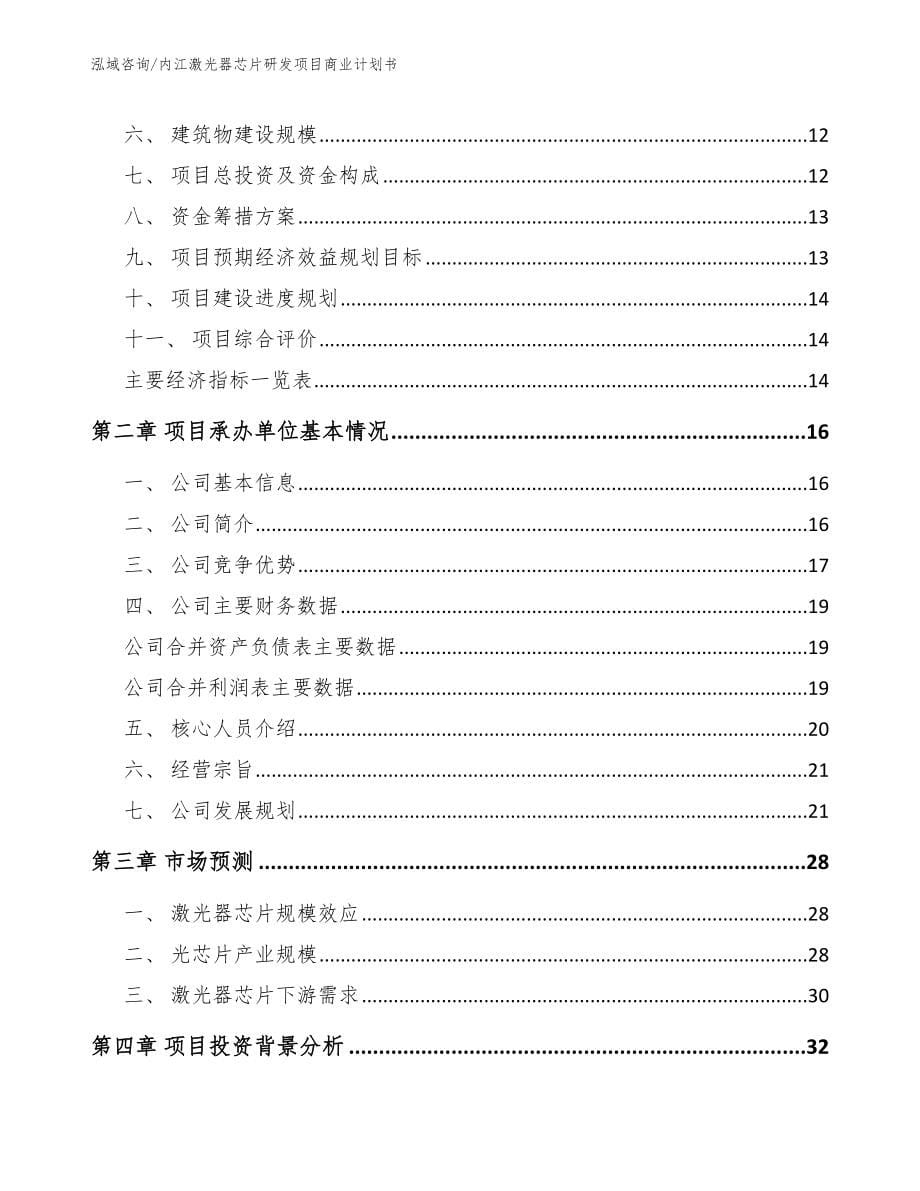 内江激光器芯片研发项目商业计划书（参考范文）_第5页