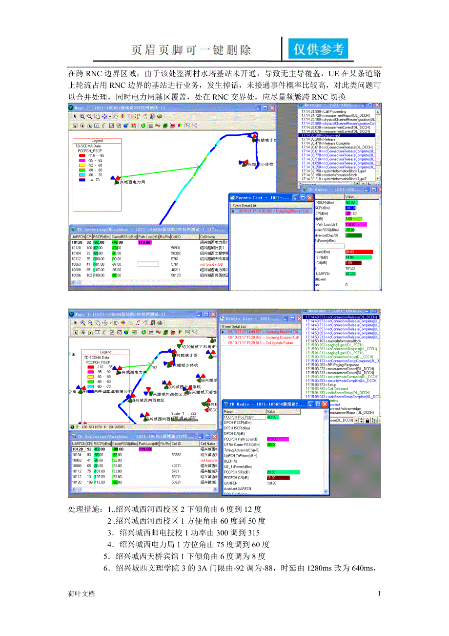 跨RNC边界区域频繁切换导致切换失败掉话未接通等事件业界经验_第1页