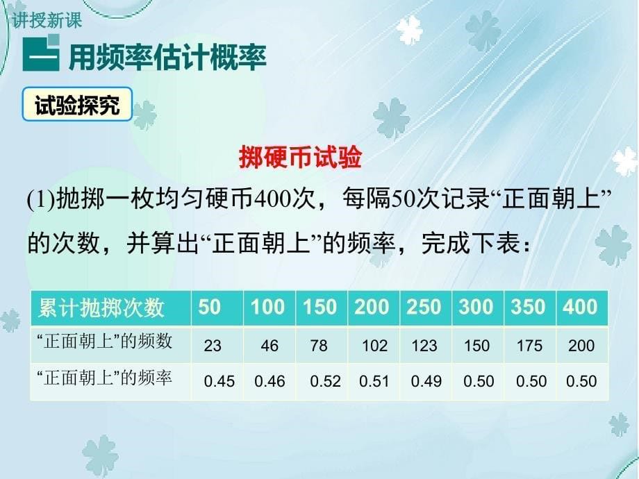 【北师大版】九年级上册数学：3.2用频率估计概率ppt课件_第5页