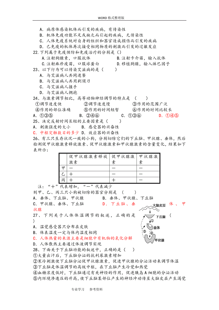 (完整word版)高中生物必修3第二章测试题与答案解析.doc_第3页