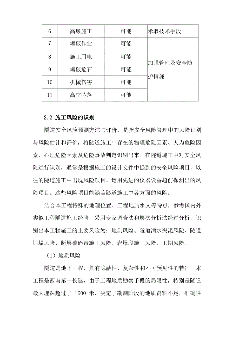 隧道工程风险管理预案_第4页