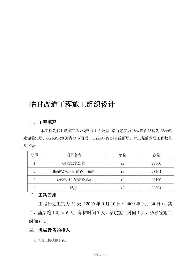 路面施工技术方案