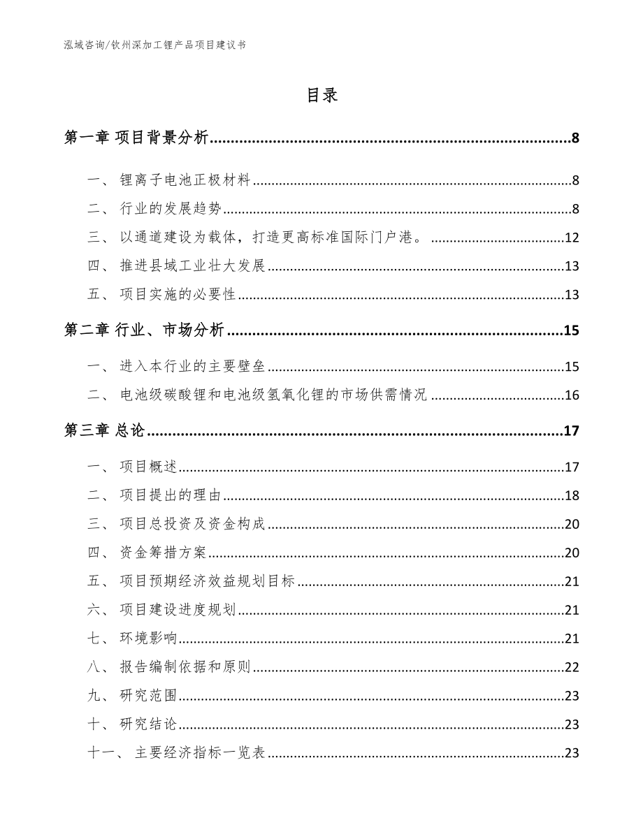 钦州深加工锂产品项目建议书【范文】_第2页