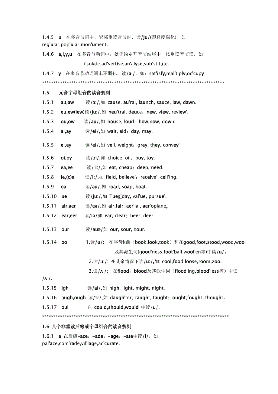 很棒的归纳：英语单词直接拼读法(建议先看”26个字母发音规律“)_第4页