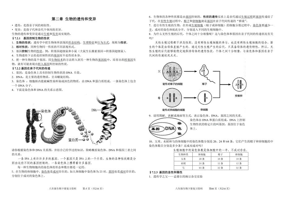 八年级(下)生物复习资料(精华)1_第3页