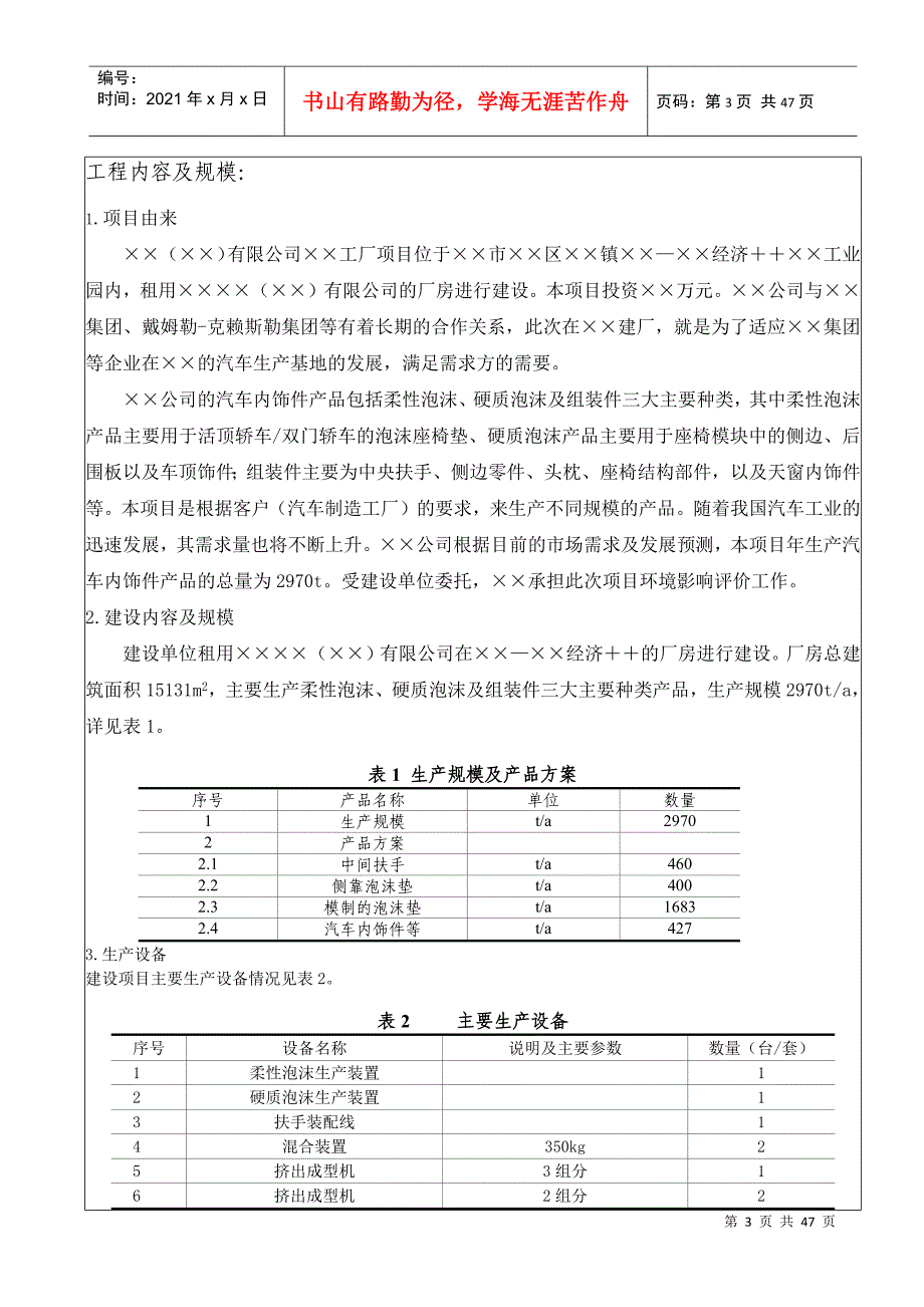 汽车内饰项目环评报告表(带发泡工艺和风险评价)_第4页