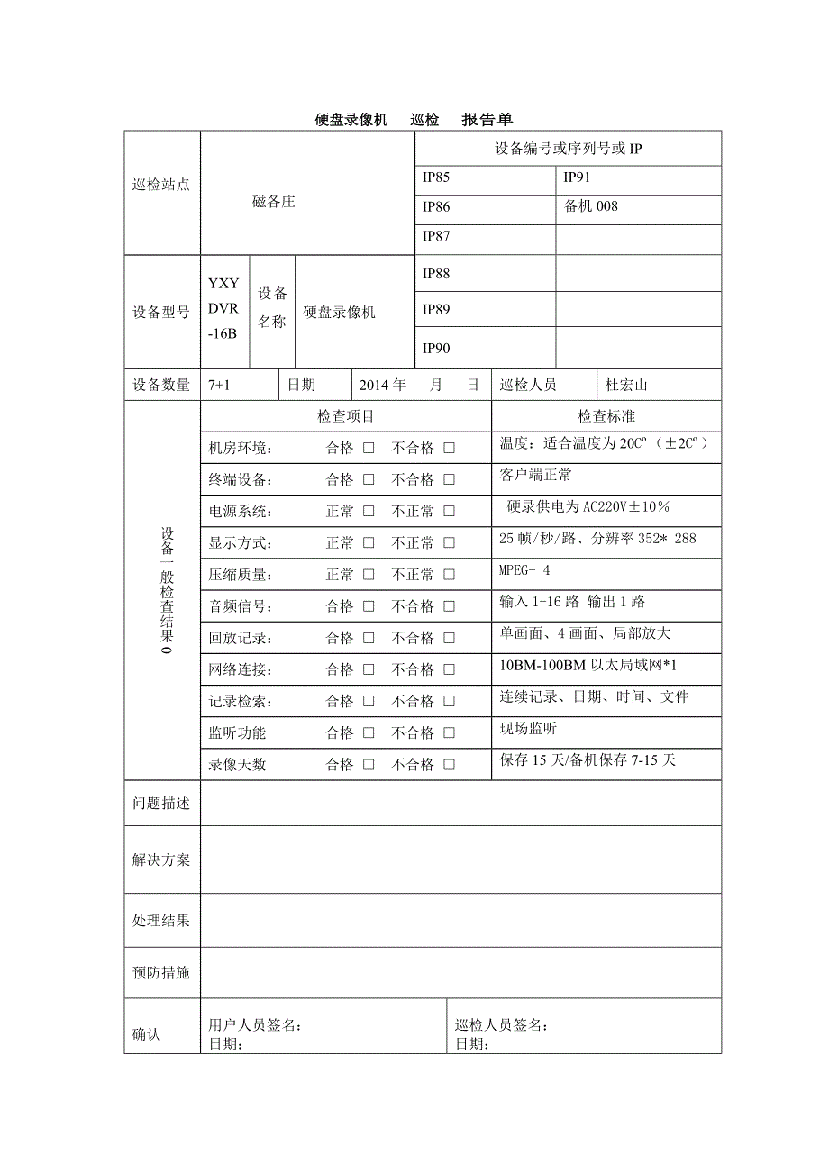 维护巡检报告新单资料_第1页