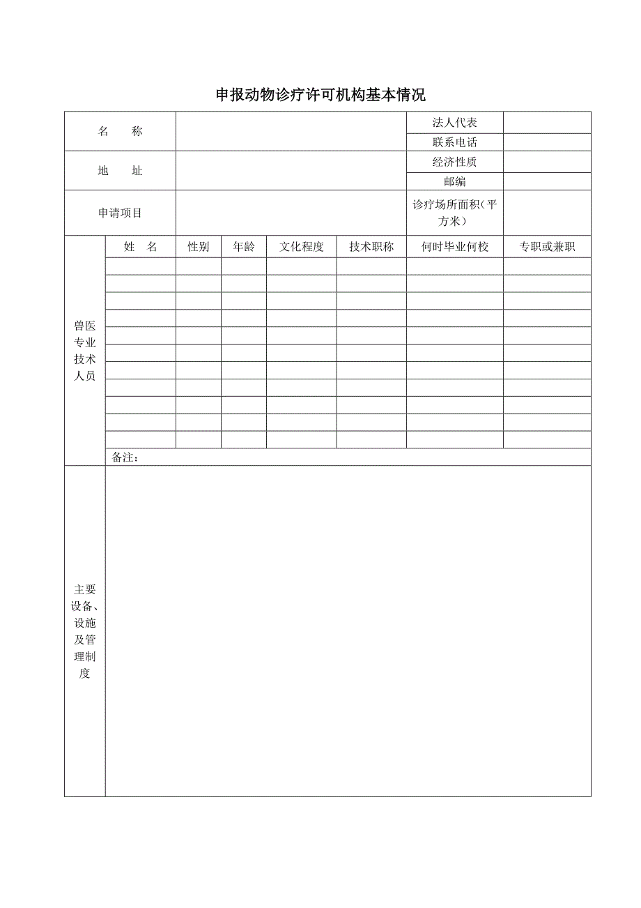 动物诊疗许可证申请表_第2页