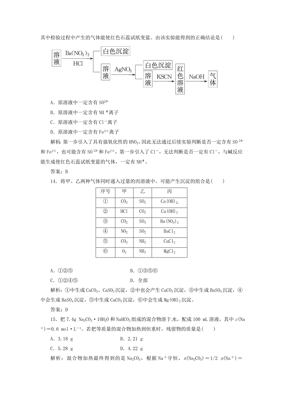 2014届高考化学一轮复习考点对应训练章末复习方案与全优评估含解析_第4页