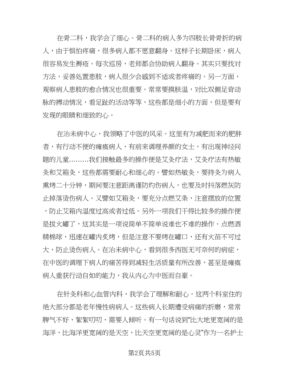 医院实习生个人工作总结范本（二篇）.doc_第2页