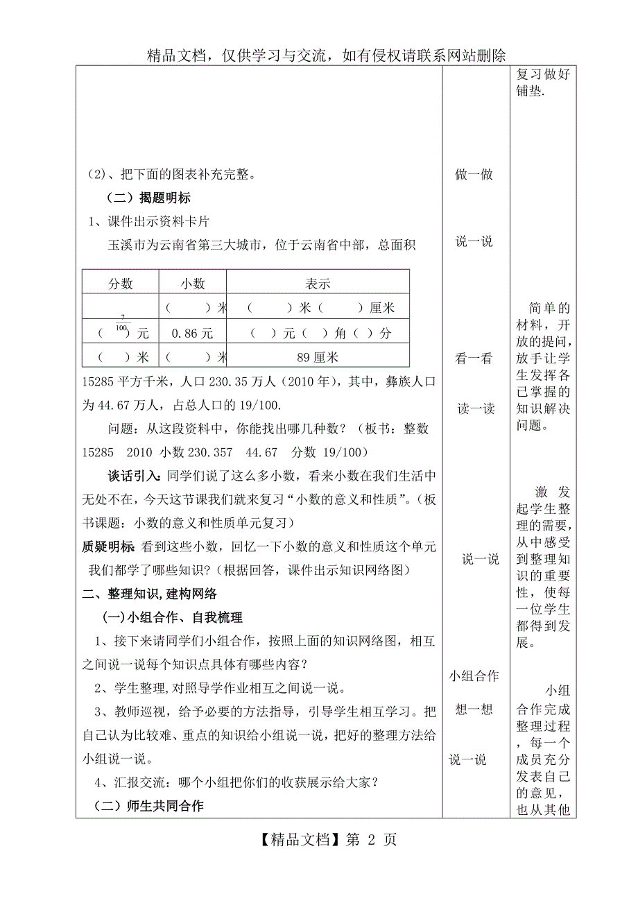 《小数的意义与性质复习课》教学设计_第2页