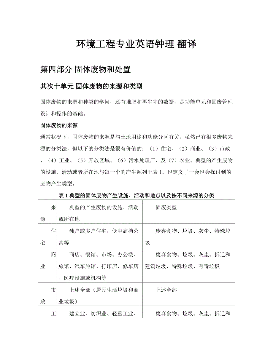 环境科学与工程专业英语第三版钟理课文翻译4.20_第1页