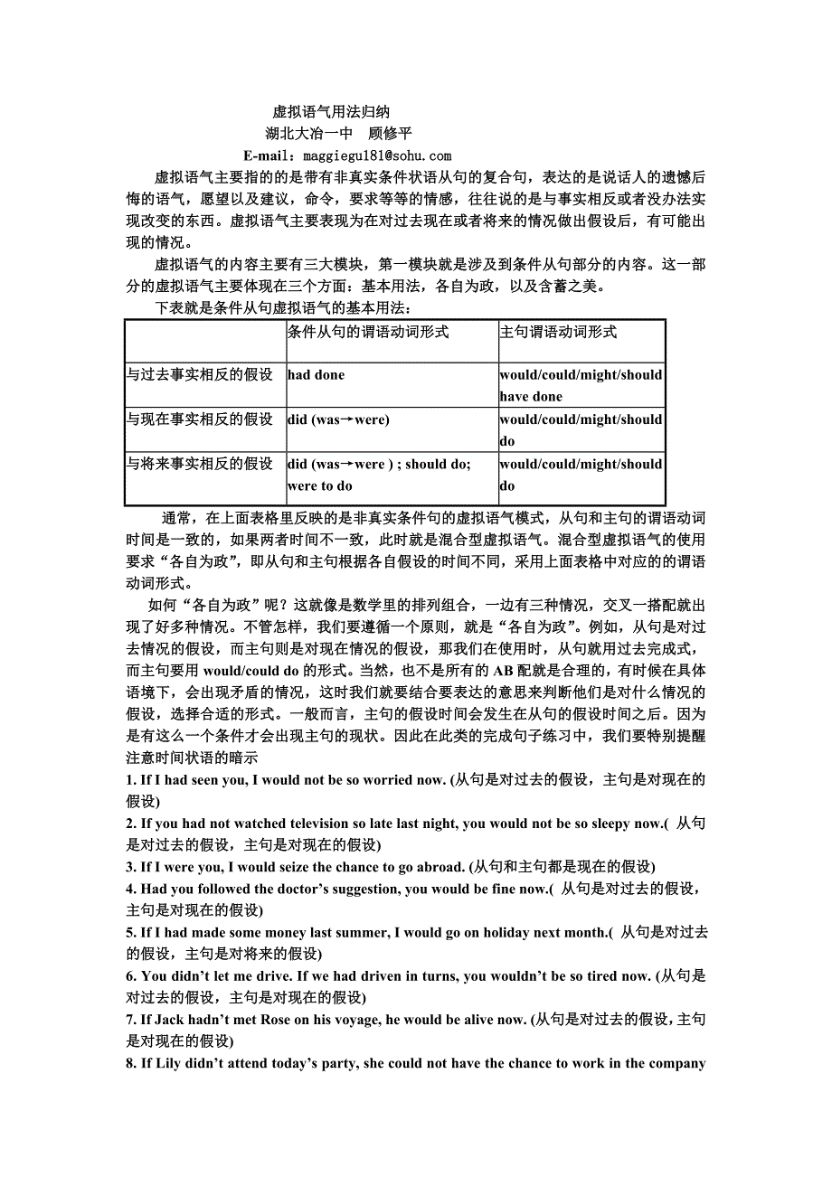 (完整word)虚拟语气用法归纳,推荐文档_第1页