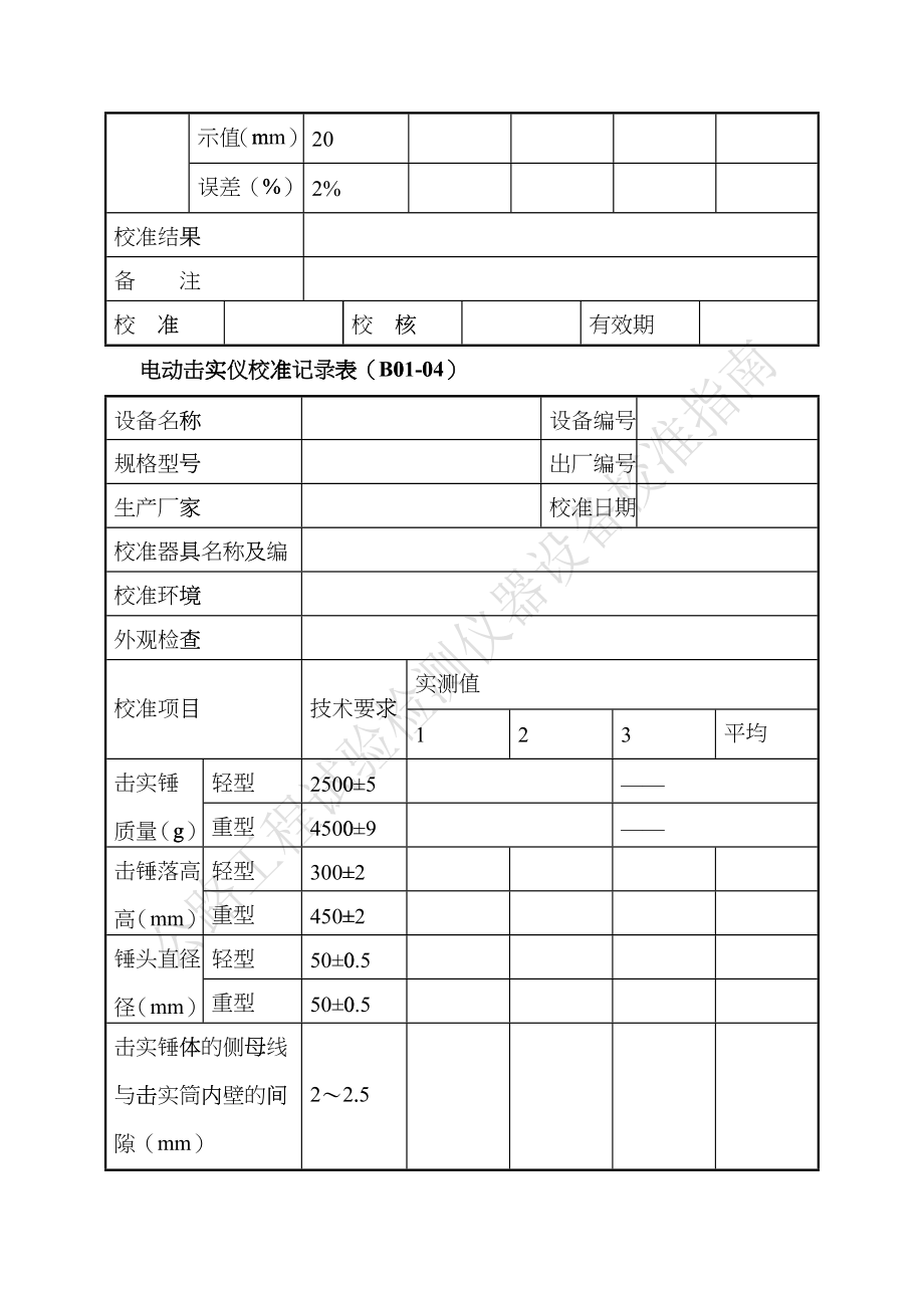 公路工程试验检测仪器设备校准指南表格cqxm_第5页