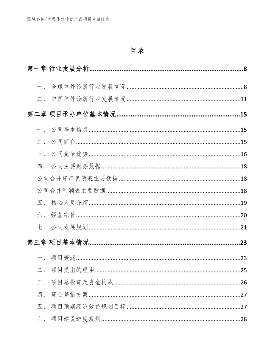 大理体外诊断产品项目申请报告_参考范文_第2页