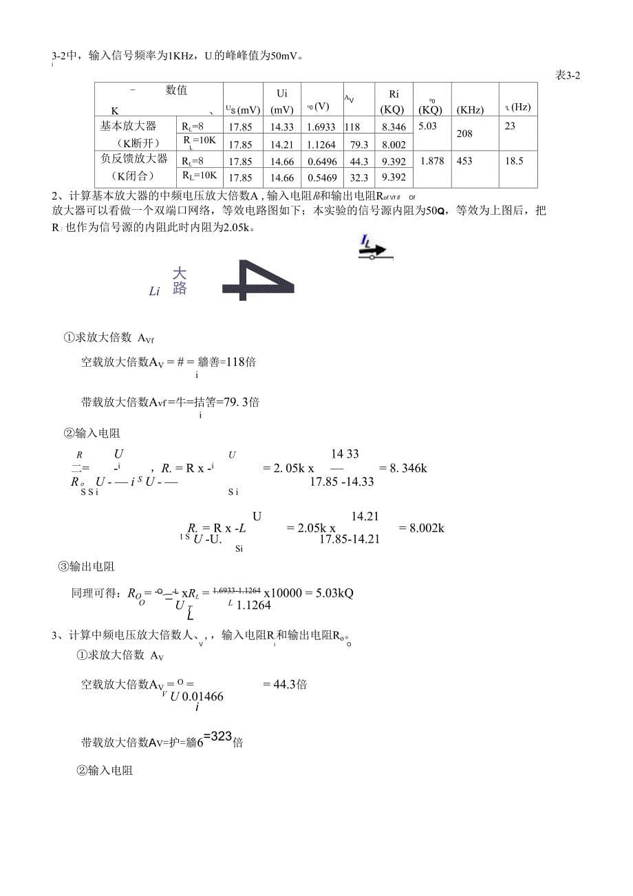 模拟电子技术基础实验负反馈放大器_第5页