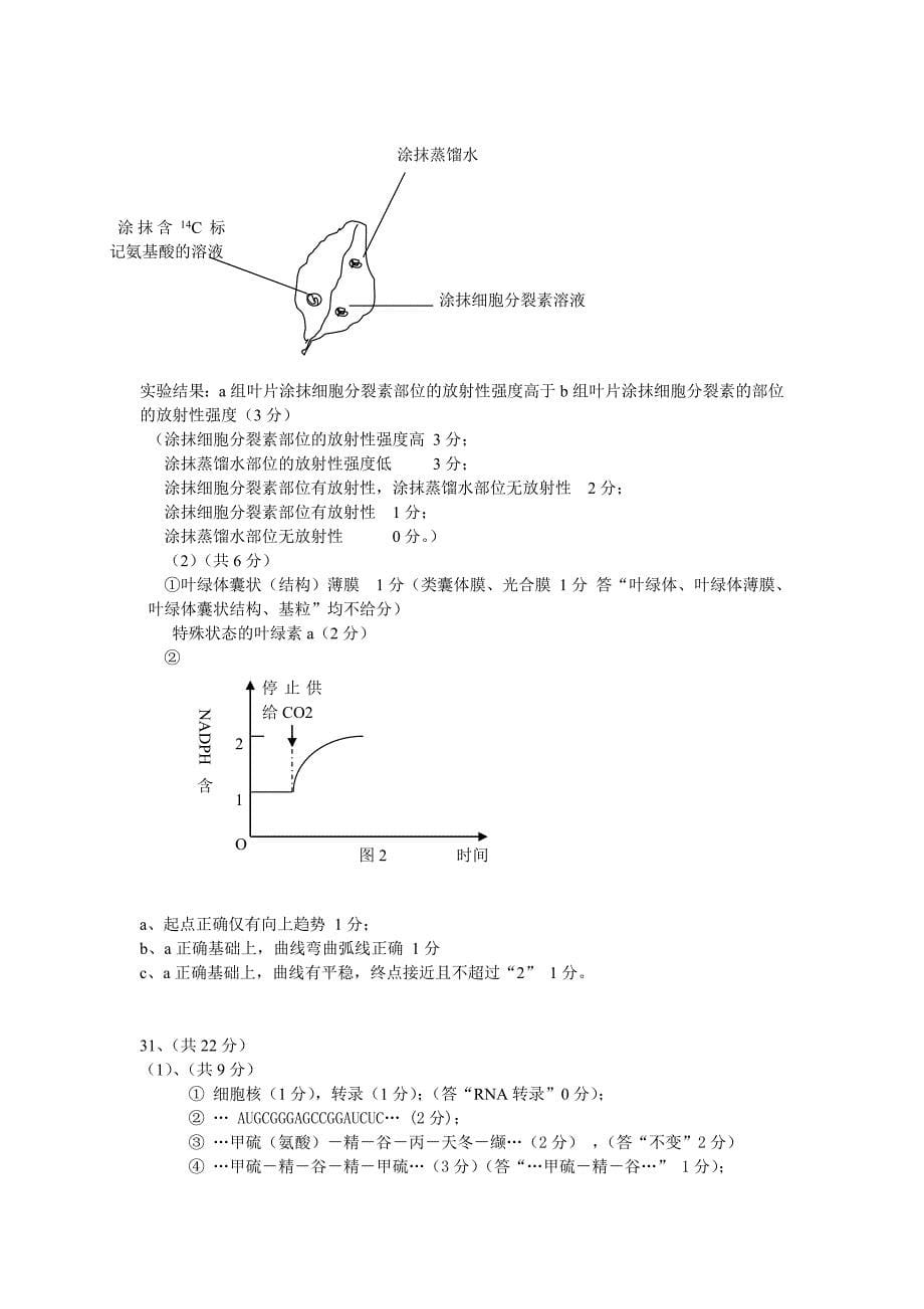 2007高考四川生物解析及评分细则_第5页