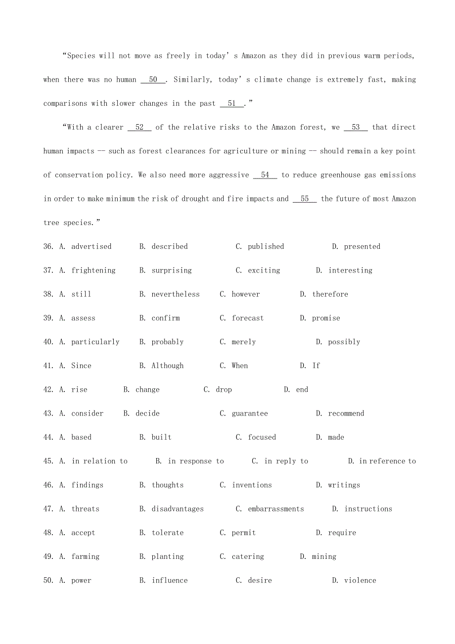 江苏省2014届高三英语一轮复习完形填空攻略训练.doc_第2页