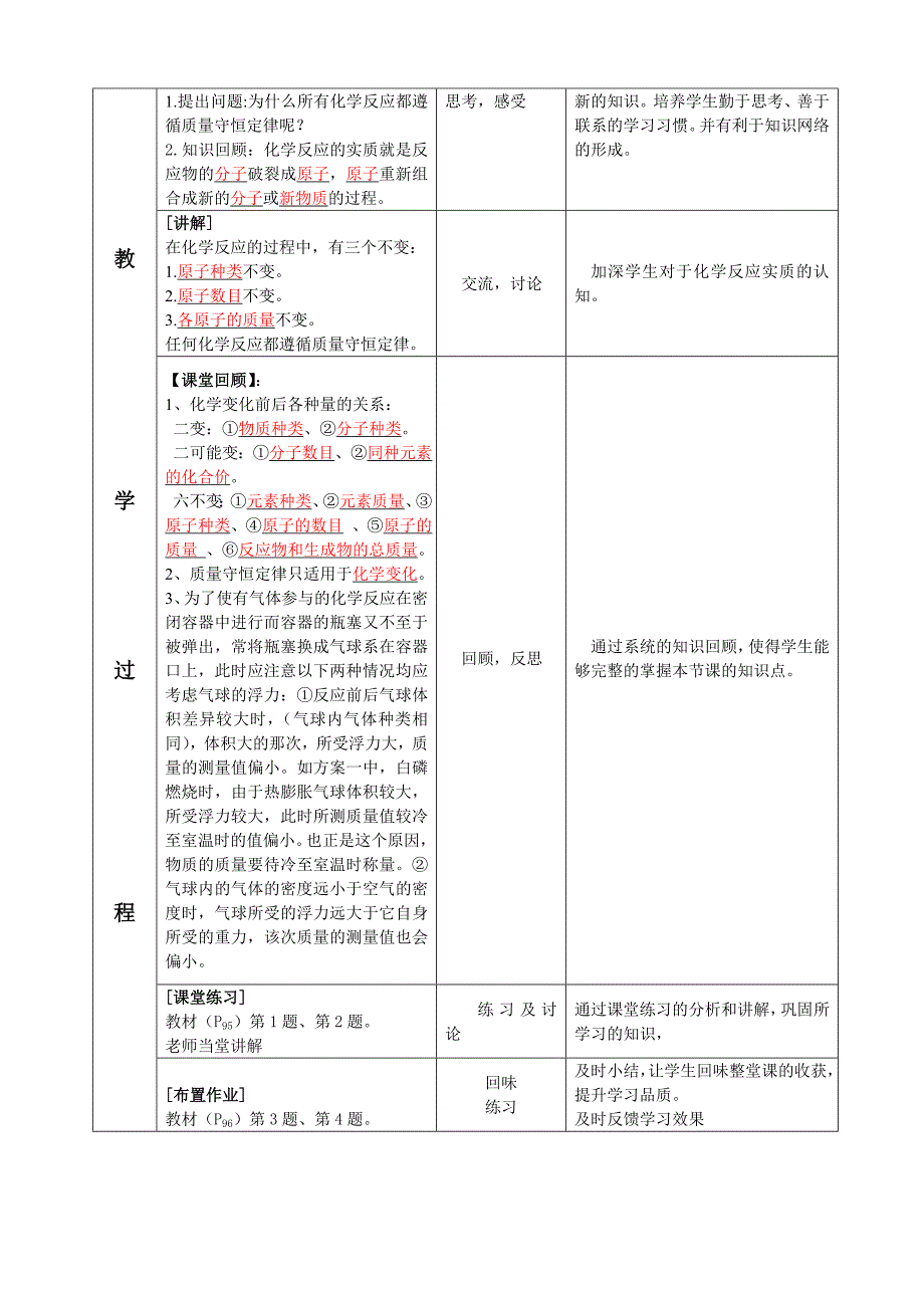 质量守恒定律(一)教案_第3页