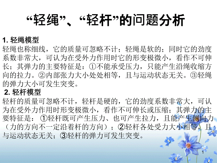 轻绳和轻杆问题的研究ppt课件_第1页