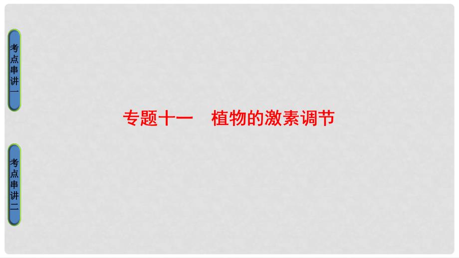 高考生物二轮复习 第1部分 板块3 调节 专题11 植物的激素调节课件_第1页