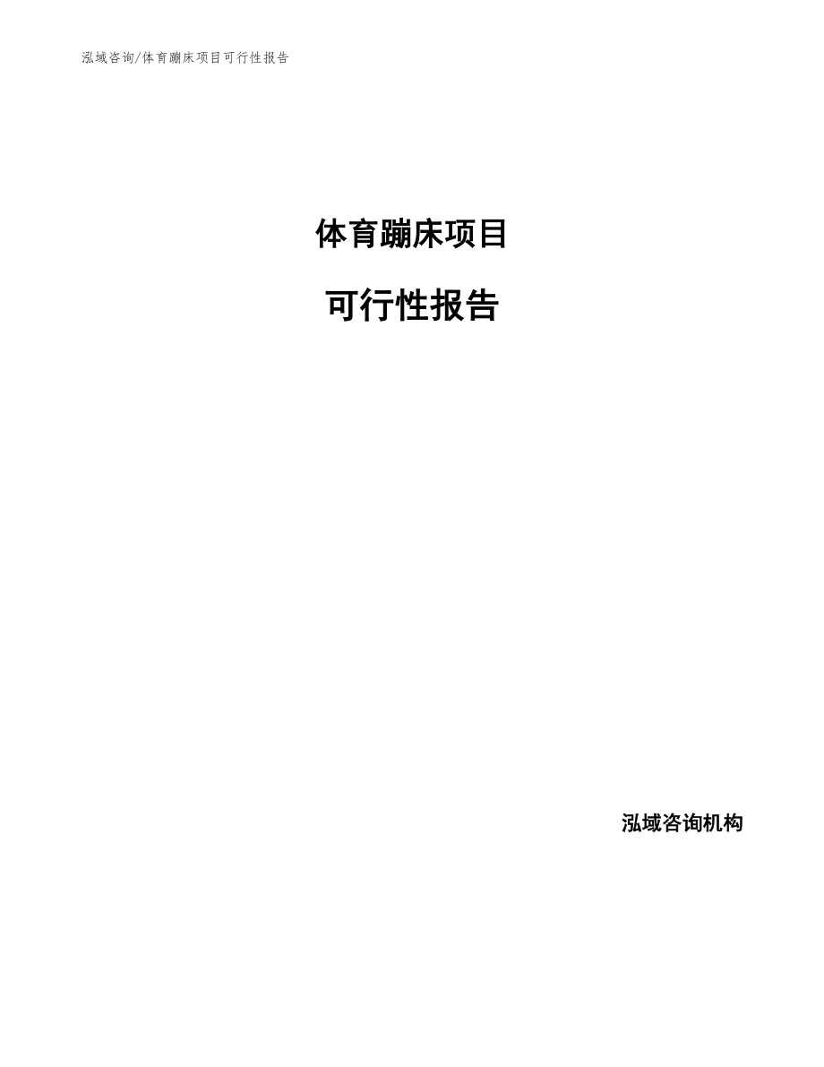 体育蹦床项目可行性报告模板_第1页