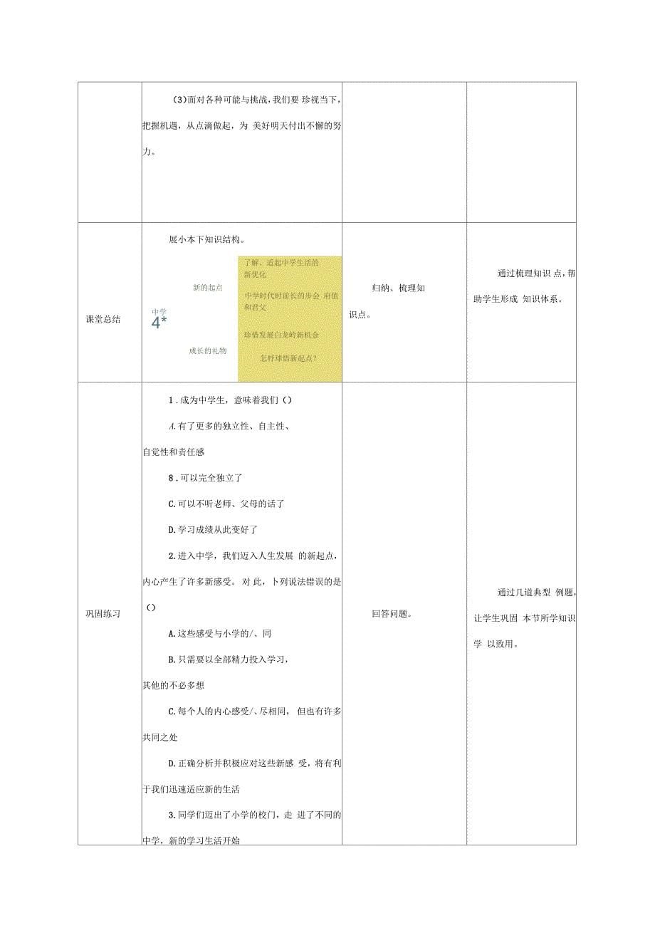 七年级政治上册1.1.1中学序曲教案新人教版(道德与法治)_第5页