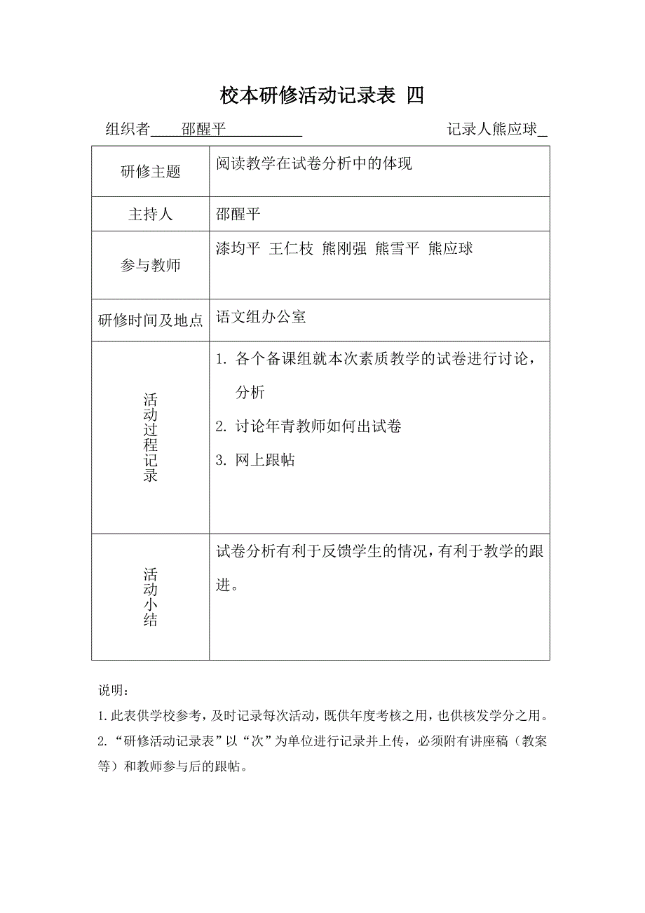 校本活动记录表_第4页