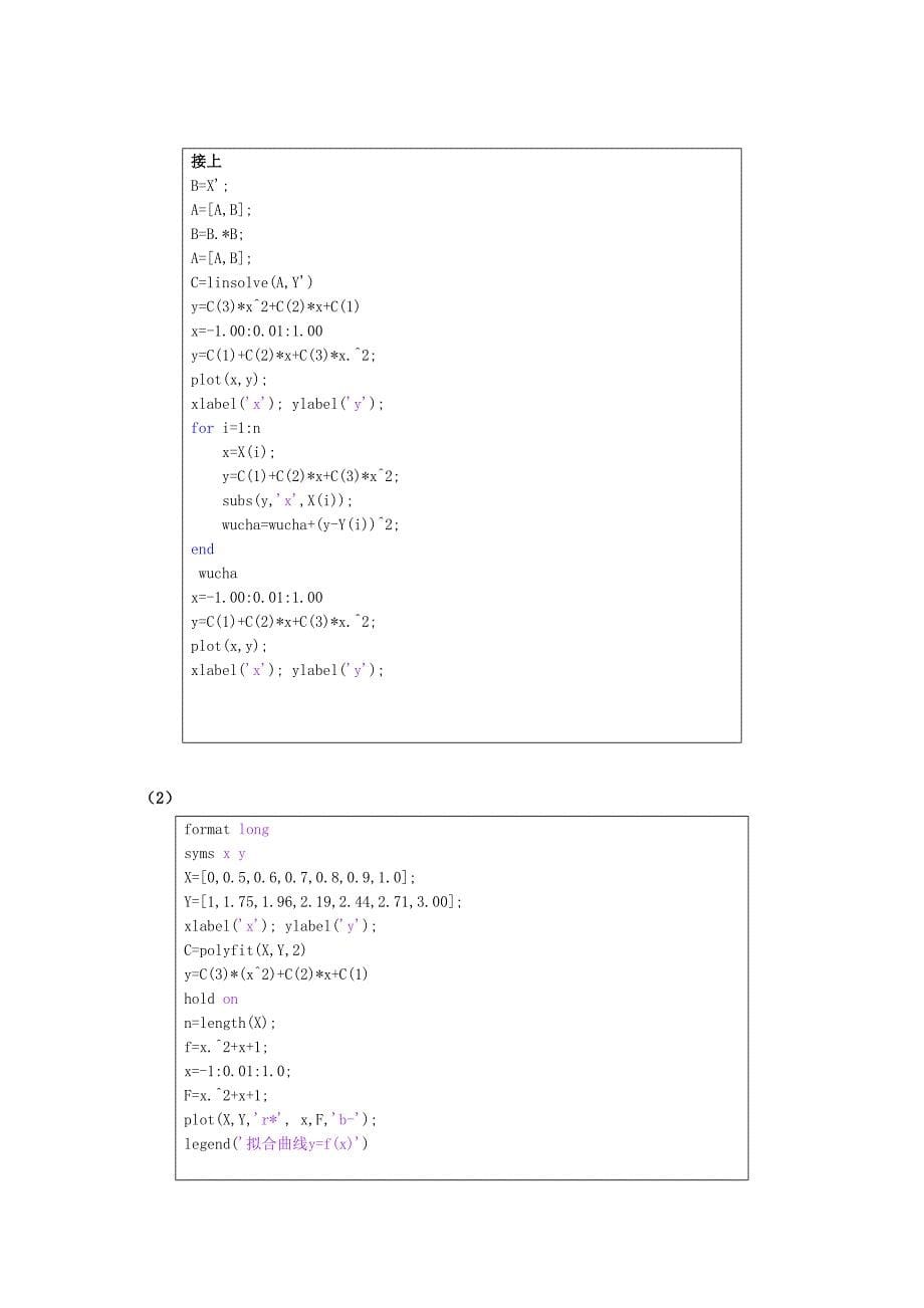 数值分析实验报告--插值与拟合_第5页