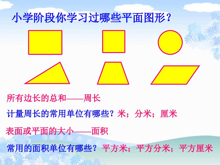 人教版六年级数学下总复习平面图形的周长面积复习课课件ppt_第4页