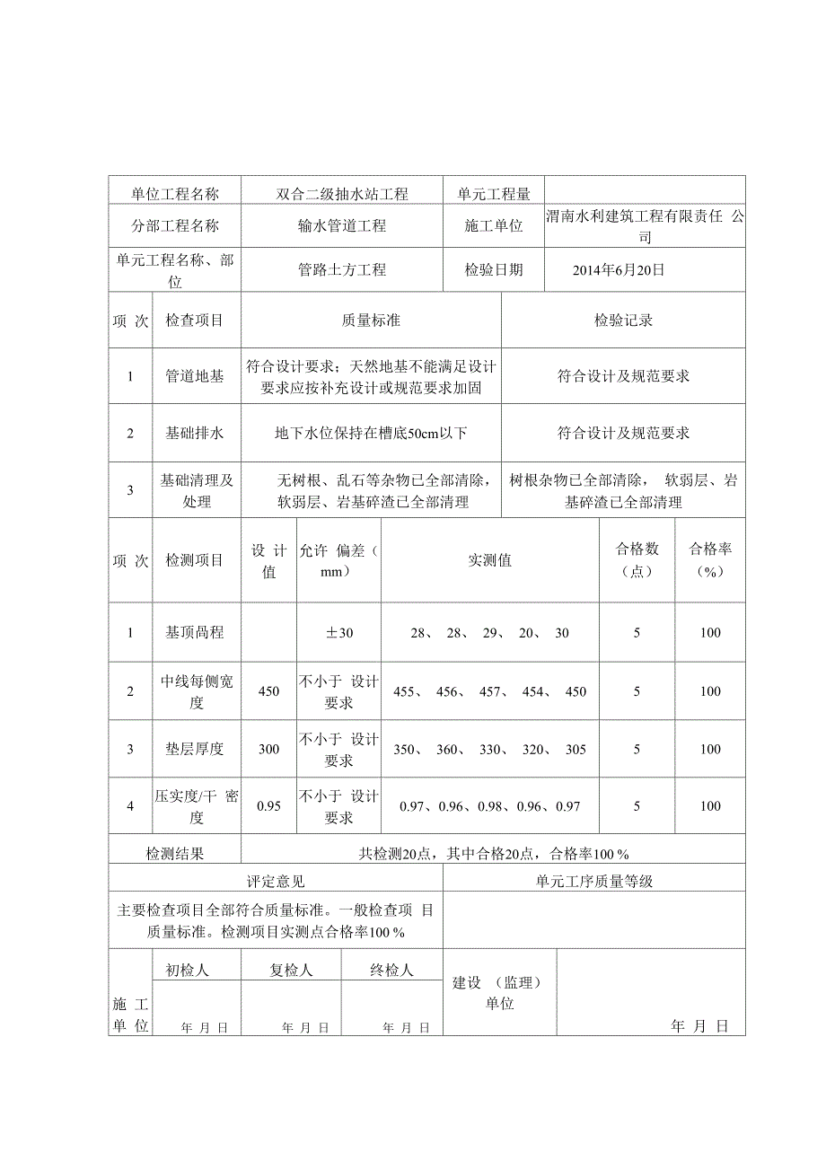 管道工程质量评定表_第2页