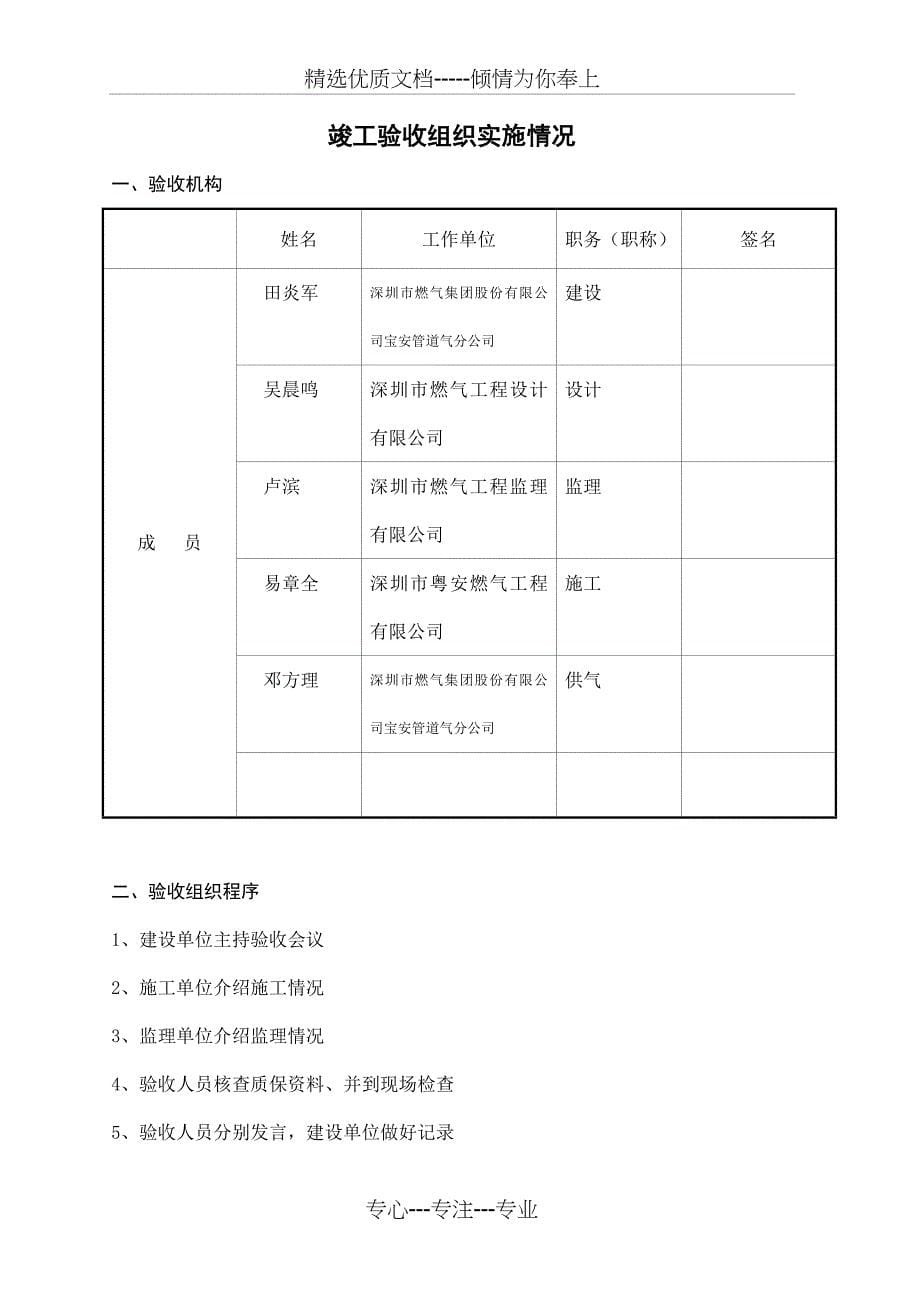 竣工验收报告-燃气工程资料_第5页