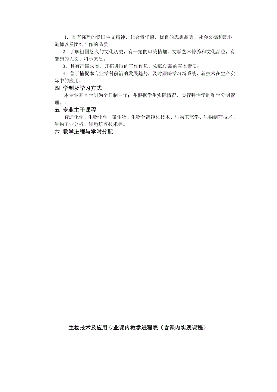 生物技术及应用专业教学计划_第2页