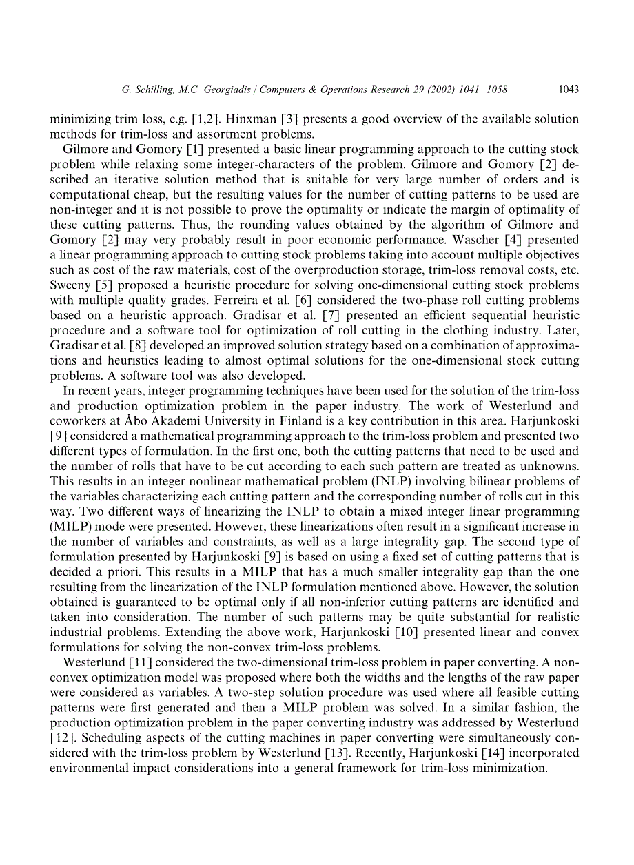 外文翻译--计算机与运筹学研究一种最佳切割方式的确定算法英文版_第3页