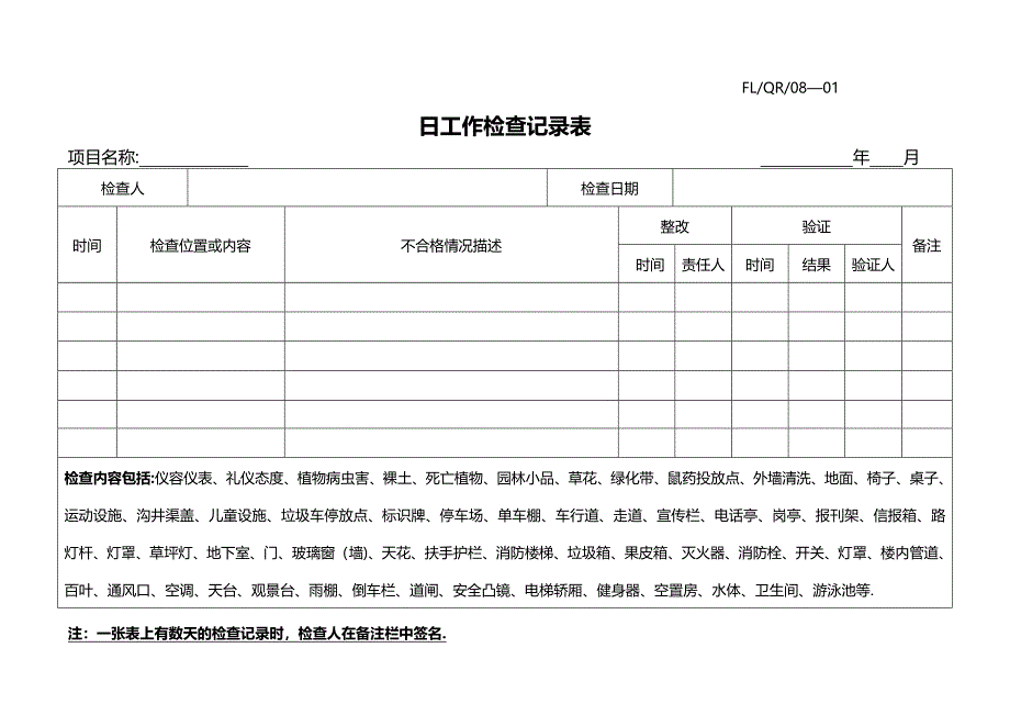 保洁绿化部各种表格_第1页