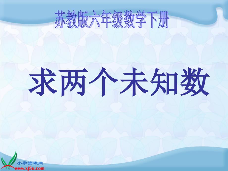 苏教版六年级数学下册课件求两个未知数.ppt_第1页