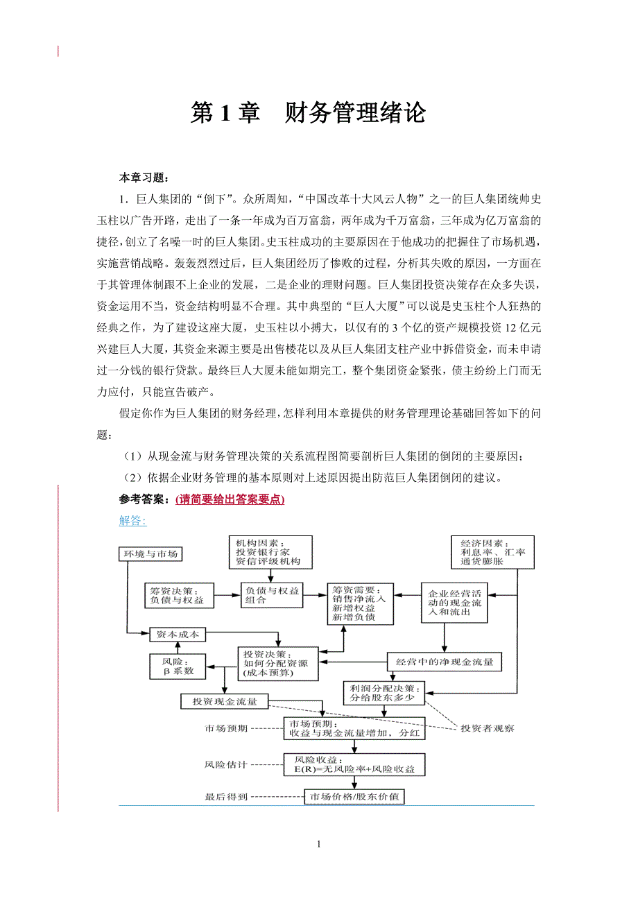 财务管理基础1-18各章习题与思考题_第1页