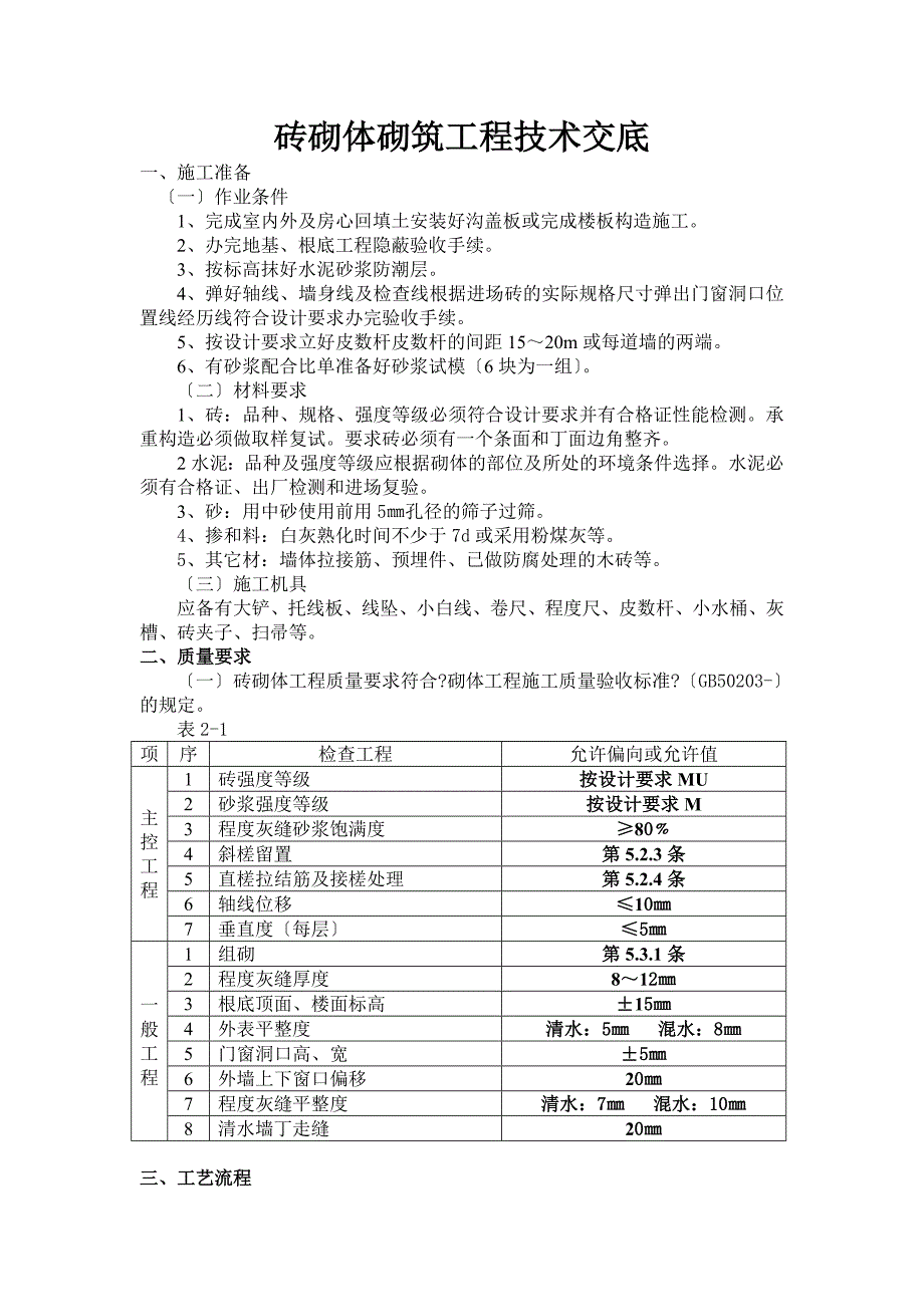 砖砌体砌筑工程技术交底1_第1页