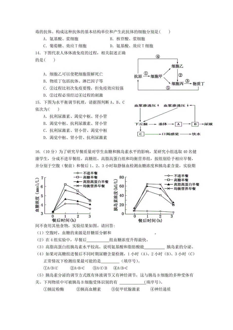 高二第一二章生物练习卷.doc_第3页