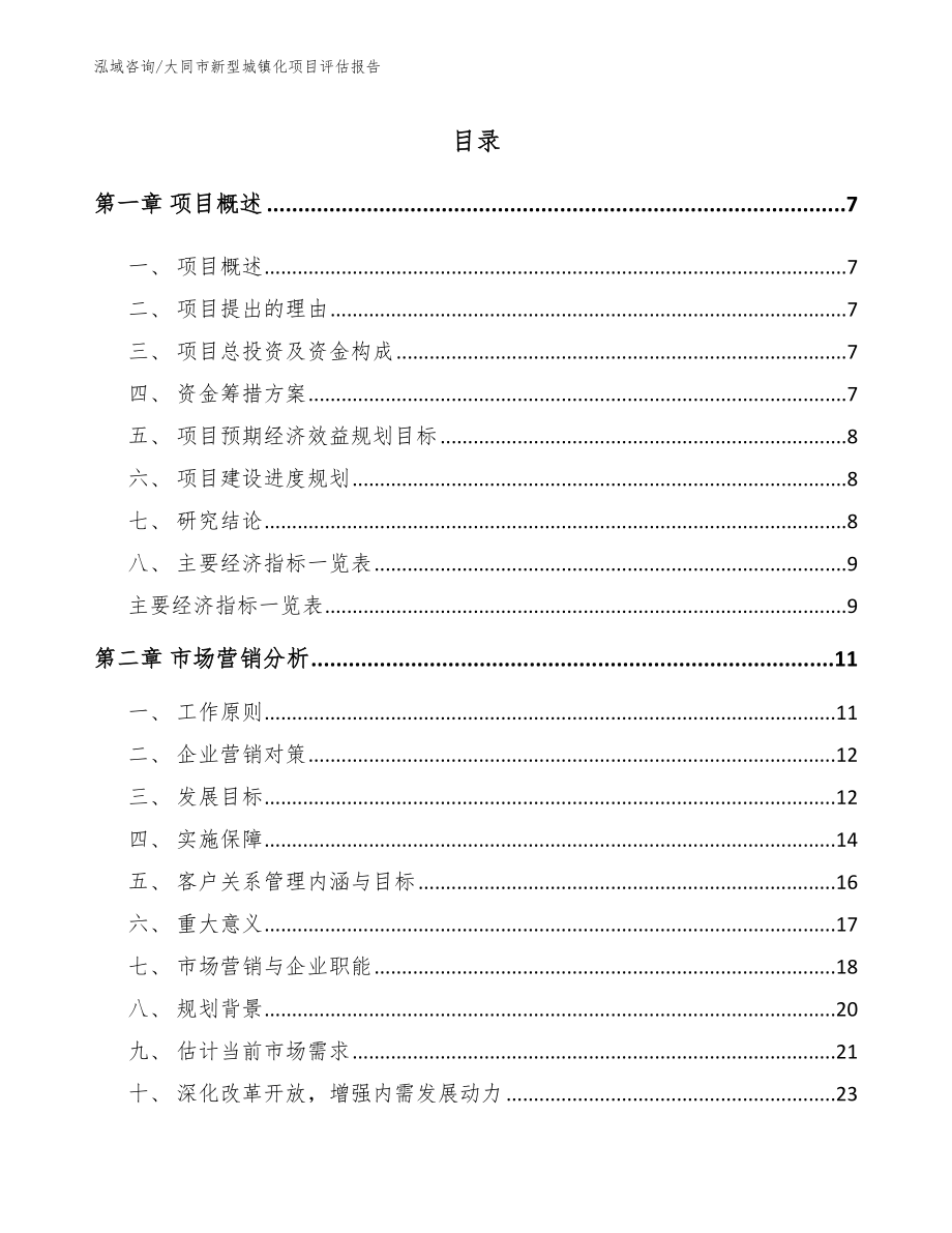 大同市新型城镇化项目评估报告参考模板_第2页