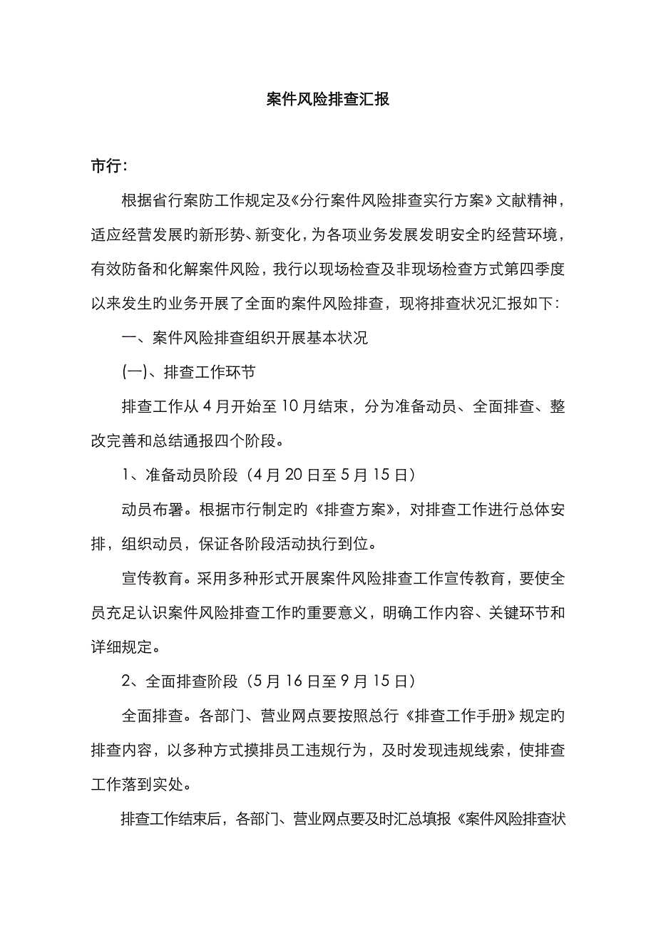 案件风险排查报告完成稿_第1页