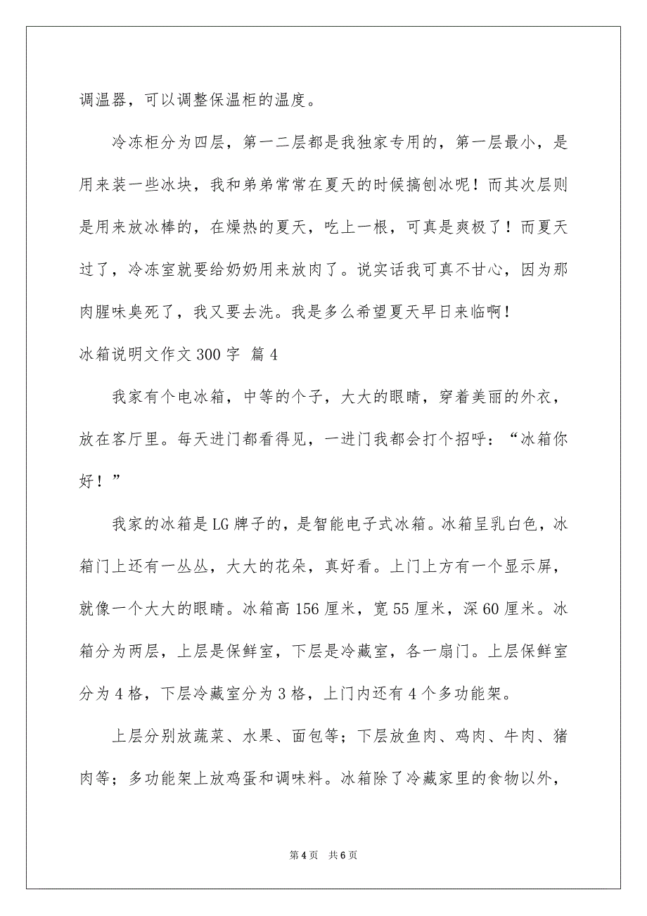 关于冰箱说明文作文300字锦集六篇_第4页