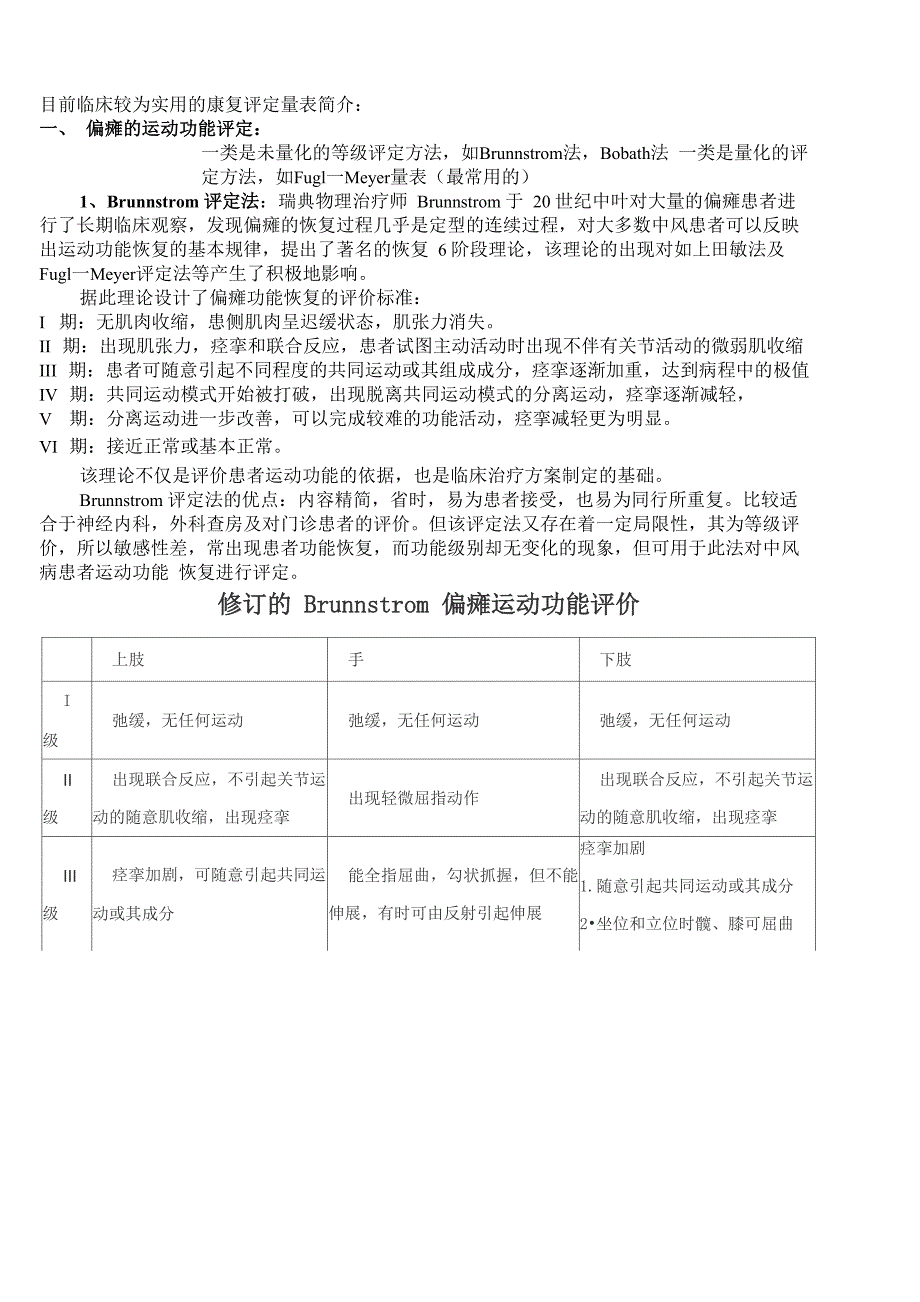 目前临床较为实用的康复评定量表简介_第1页